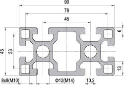 45 x 90 Aluminium Modular Profile - 6 Slots Heavy - DIY-Geek