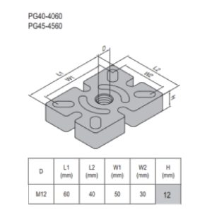 Mounting Plate PG40 40x60 Steel