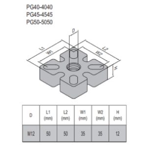 Mounting Plate PG50 50x50 Steel