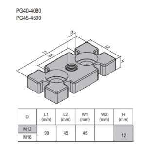 Mounting Plate PG45 45x90 M12