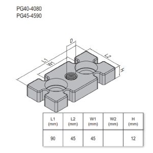 Mounting Plate PG45 45x90 M16 Zinc Alloy
