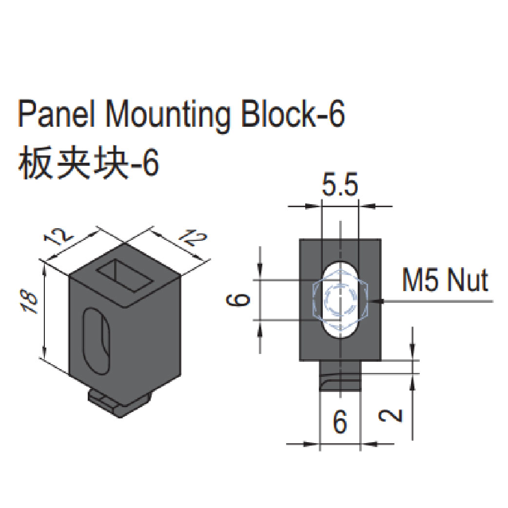 Panel Mounting Block - 6 Set
