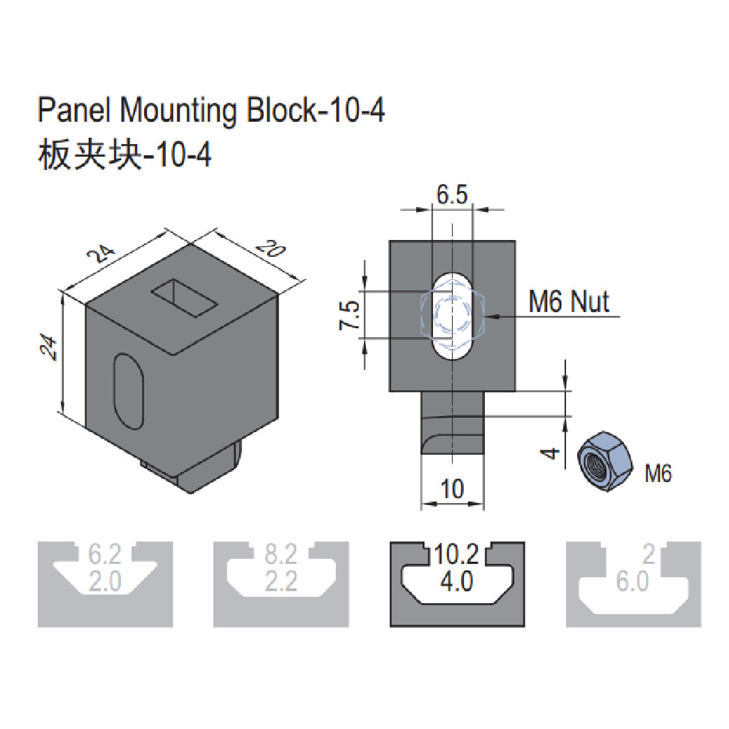 Panel Mounting Block - 10 - 4