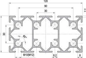 60 x 120 Aluminium Modular Profile - 12 Slots - DIY-Geek