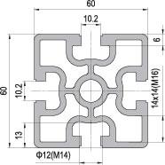 60 x 60 Aluminium Modular Profile - 4 Slots - DIY-Geek