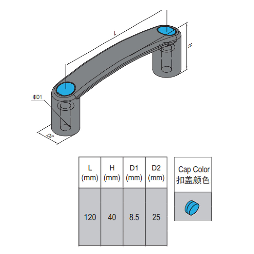 PA Handle For Slot 8 - Blue Cap Set