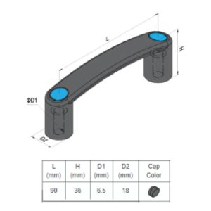 PA Handle For Slot 8 - Black Handle And Black Cap