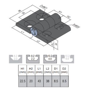 PA6 Hinge PG40/45