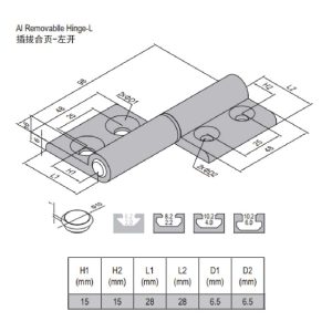 Removable Hinge PG30/30 Left Set