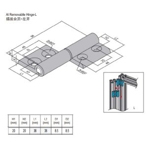 Removable Hinge PG40/40 Left Set