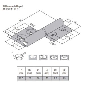 Removable Hinge PG40/45 Left Set