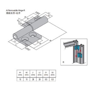 Removable Hinge PG30/30 Right Set