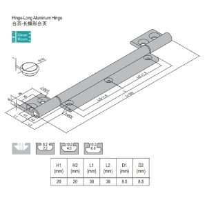 Long Aluminum Hinge PG40/40
