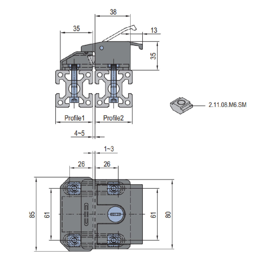 Lock Metal Self-Locking Design PG40