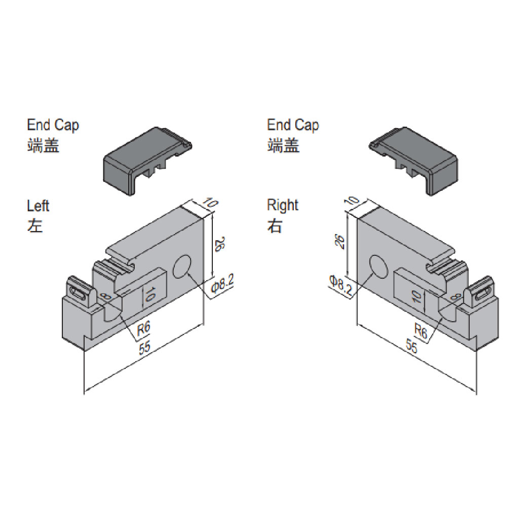 Mounting Adapter For Roller A - Left + Right Set