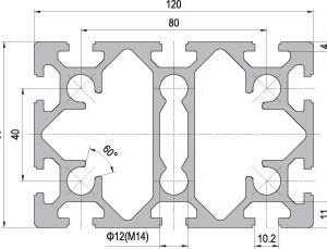 80 x 120 Aluminium Modular Profile - 10 Slots - DIY-Geek
