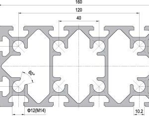 80 x 160 Aluminium Modular Profile - 12 Slots - DIY-Geek