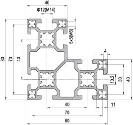 80 x 80 L Aluminium Modular Profile - 8 Slots - DIY-Geek