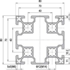 80 x 80 Aluminium Modular Profile - 8 Slots - DIY-Geek