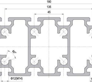 90 x 180 Aluminium Modular Profile - 12 Slots - DIY-Geek