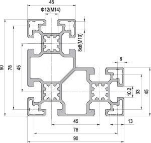 90 x 90 L Aluminium Modular Profile - 8 Slots - DIY-Geek