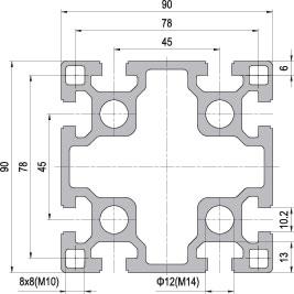 90 x 90 Aluminium Modular Profile - 8 Slots Heavy - DIY-Geek