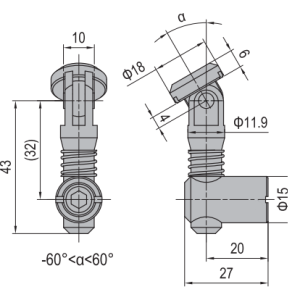 Anchor Connector PG40 Oblique