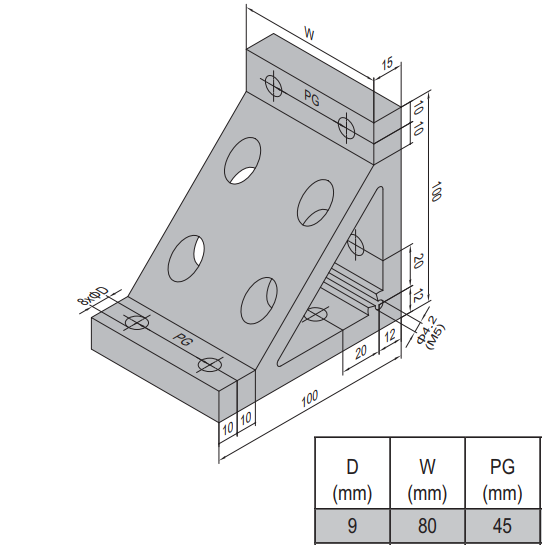 AP Bracket 100x100 PG45-90