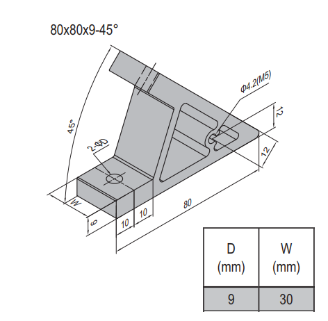 AP Bracket 80x80 PG40-40