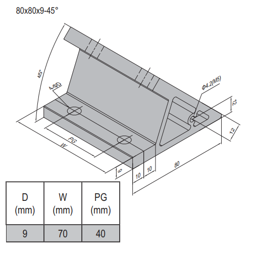 AP Bracket 80x80 PG40-80