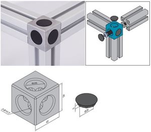 Cubic Connector PG45/50/60 3x45x45 Set
