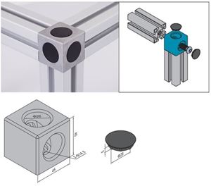 Cubic Connector PG45/50/60 2x45x45 Set