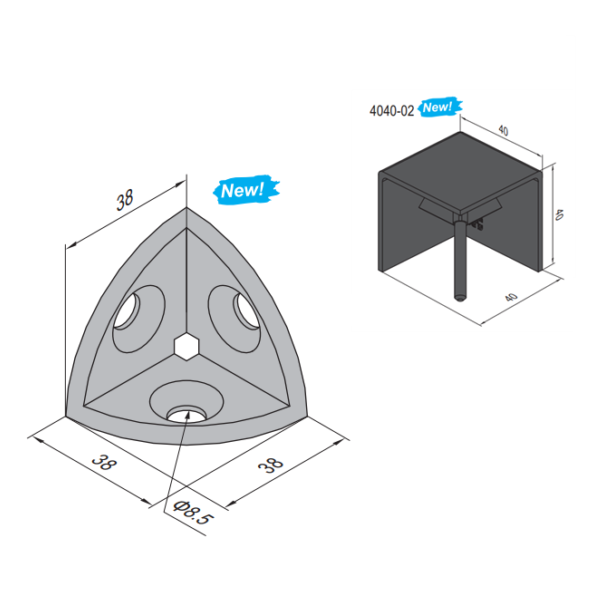 Cubic Connector 4040-2 Set