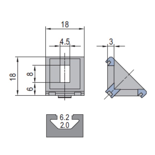 Die Cast Bracket Aluminum PG20 20x20