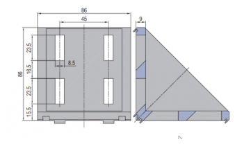 Die Cast Bracket PG45 90x90 Set H