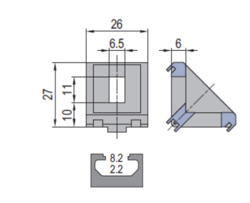 Die Cast Bracket PG30 30x30 Set B