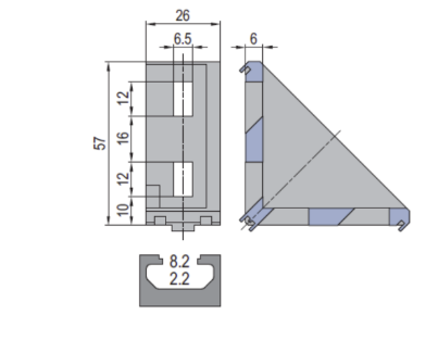 Die Cast Bracket PG30 30x60 Set B