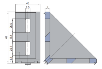 Die Cast Bracket PG50 50x100 Set H