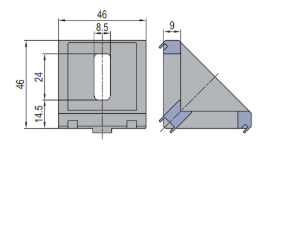 Die Cast Bracket PG50 50x50 Set H