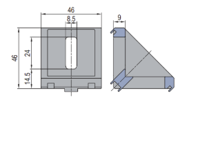 Die Cast Bracket PG50 50x50 Set H