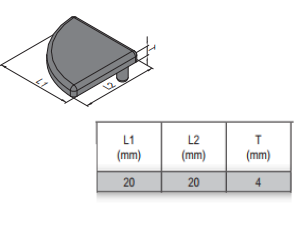 End Cap PG20 20x20R