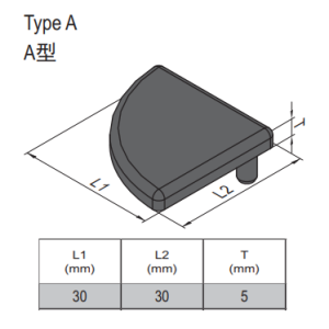 End Cap PG30 - 30x30 - Right