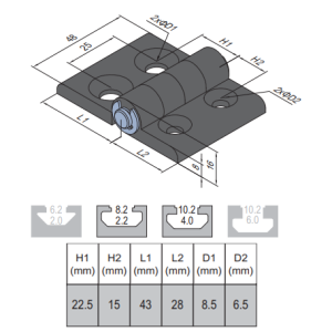 PA6 Hinge PG30/45