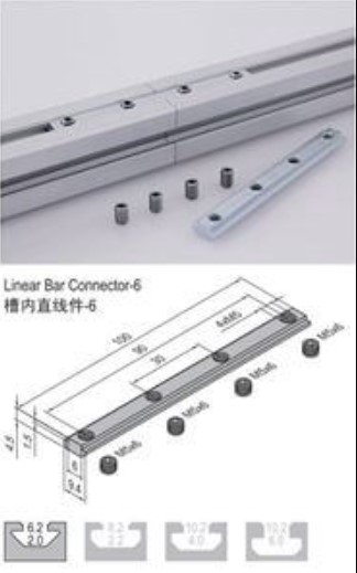 Linear Bar Connector 6 - PG15/20 Set