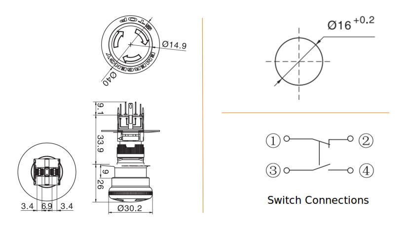 Masso E-Stop – Emergency Stop Switch (SPDT) - Image 2