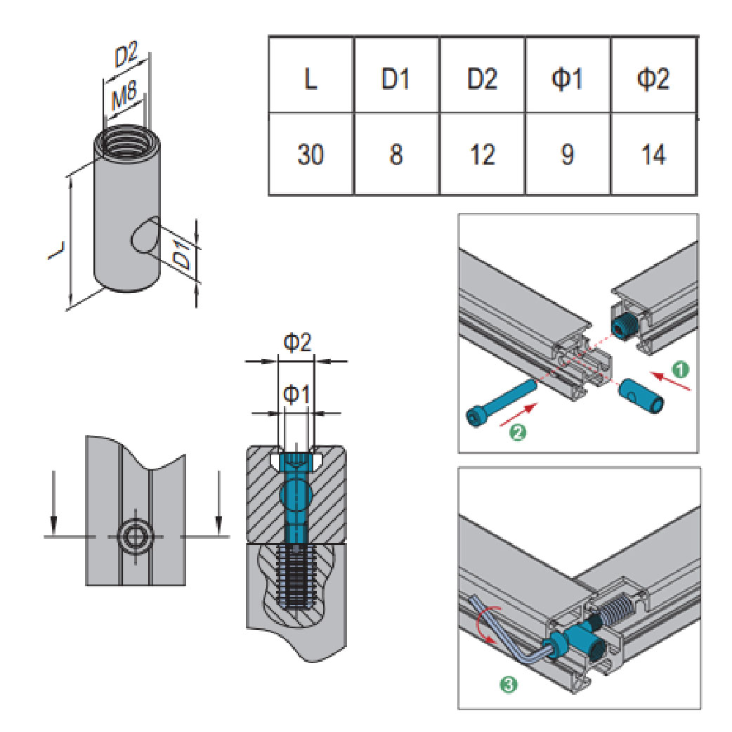 Bushing PG40 M8