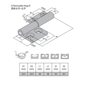 Removable Hinge PG45/45 Right