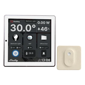 Shelly Wall Display + Blu H&T (White) Smart Control Panel With Temperature, Humidity & LUX Sensors