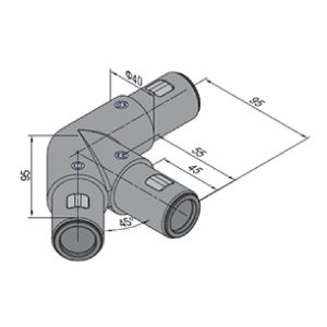 45 Degree L Tube Connector Left