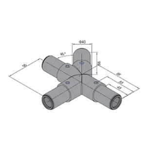 45 Degree T Tube Connector Left
